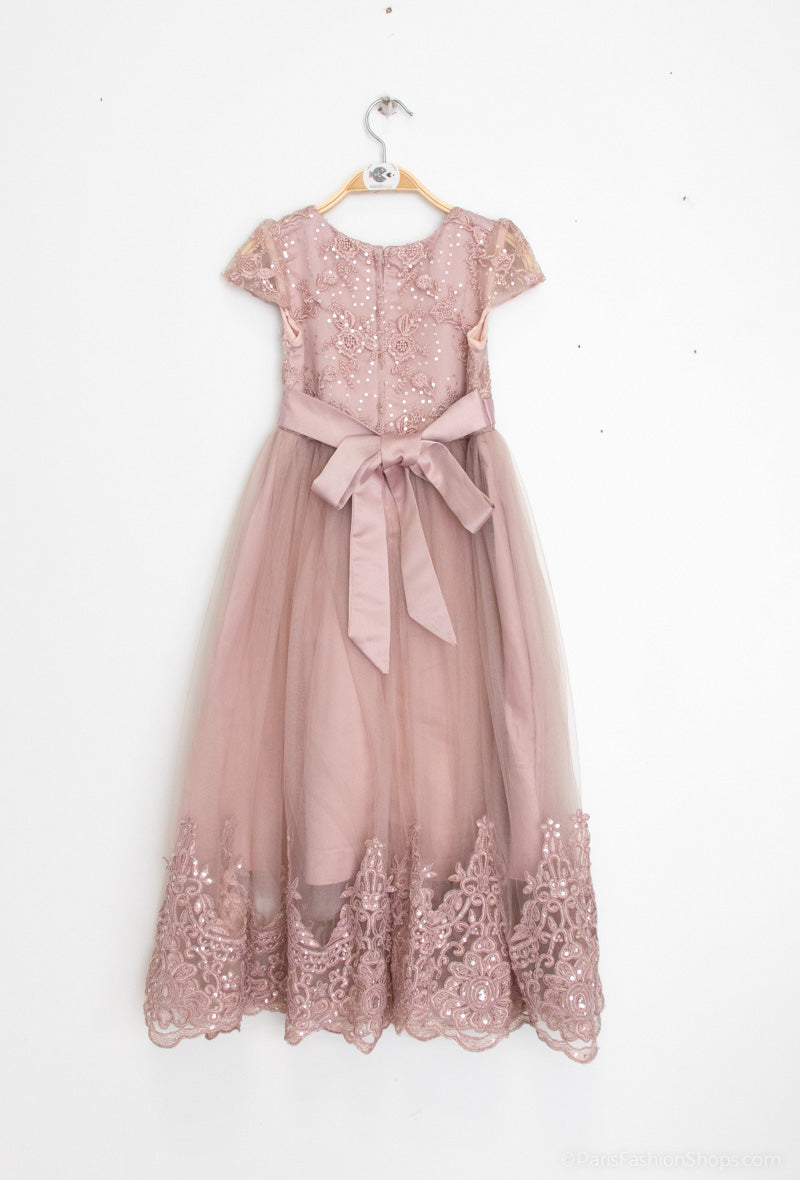 Old Rose Girl Party Dress