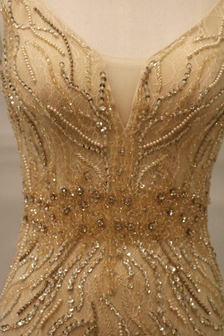 Hand beaded Gold dress