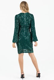 Green sequin cocktail dress